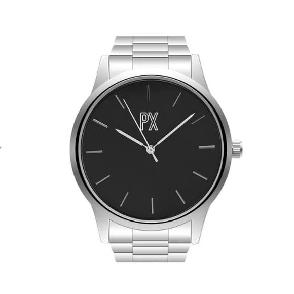 PX Dakota Men’s Stainless Steel Watch – Silver Link Bracelet – NWT Classic Style - Picture 1 of 6